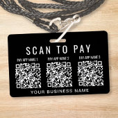 Scan to Pay 3 QR Codes Business Badge