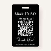 Scan to Pay QR Code Black Badge (Achterkant)