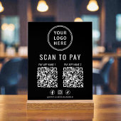 Scan to Pay QR Code Black Tabletop Acryl Bord
