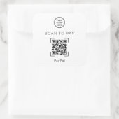 Scan to Pay QR Code Business Vierkante Sticker (Tas)