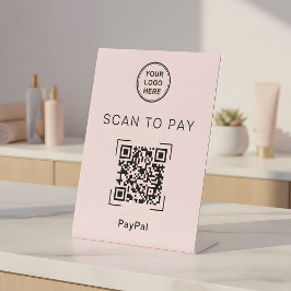 Scan to Pay QR Code Sign For Spa Beauty Salon Reclamebord Met Voetstuk