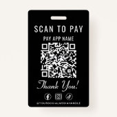 Scan to Pay QR Code Social Media Black Badge (Achterkant)