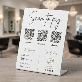 Scan To Pay QR Code Zakelijk Reclamebord Met Voetstuk