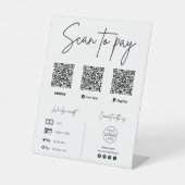 Scan To Pay QR Code Zakelijk Reclamebord Met Voetstuk (Voorkant)