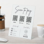 Scan To Pay QR Code Zakelijk Reclamebord Met Voetstuk (Insitu)