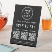 Scan to Pay QR Codes Tabletop Reclamebord Met Voetstuk (Insitu)