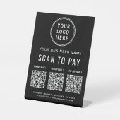 Scan to Pay QR Codes Tabletop Reclamebord Met Voetstuk (Voorkant)