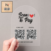  Scan to Pay Sign - Boost uw kleine B Acryl Uitnodigingen