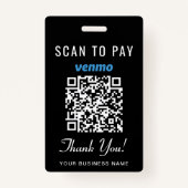 Scan to Pay Venmo QR Code Black Badge (Achterkant)