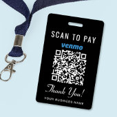 Scan to Pay Venmo QR Code Black Badge