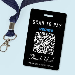 Scan to Pay Venmo QR Code Black Badge