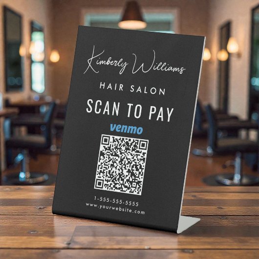 Scan To Pay Venmo QR-code Zakelijk Reclamebord Met Voetstuk