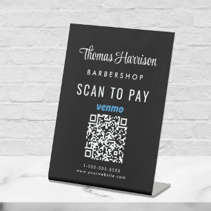 Scan To Pay Venmo QR Code Zakelijke Tafelmodel Reclamebord Met Voetstuk