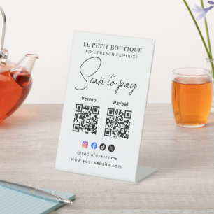 Scan To Pay Zakelijk Logo Qr Code Reclamebord Met Voetstuk