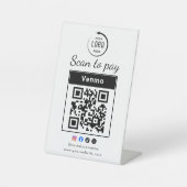 Scan To Pay Zakelijk Logo Qr Code Reclamebord Met Voetstuk (Voorkant)
