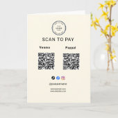 Scan To Pay Zakelijk Logo Qr Code Voetstuk Kaart (Gele Bloem)