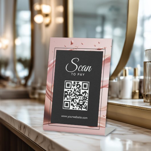 Scan To Pay Zakelijk QR-code Reclamebord Met Voetstuk