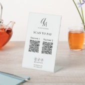 Scan To Pay Zakelijk Qr-code Script Monogram Reclamebord Met Voetstuk (Insitu)