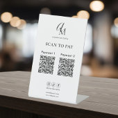 Scan To Pay Zakelijk Qr-code Script Monogram Reclamebord Met Voetstuk