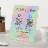 Scan To Pay Zelle Venmo QR code  Reclamebord Met Voetstuk (Insitu)