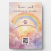 Scan to Play Pet Sympathy Plaque | Rainbow Bridge Fotoplaat (voorkant)