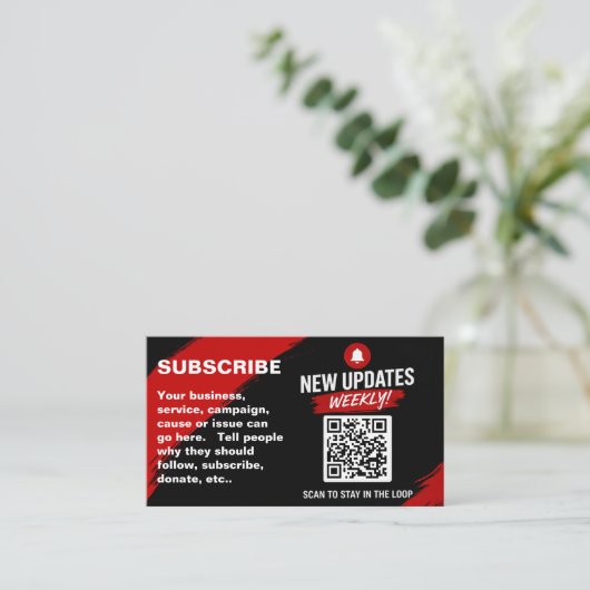 Scan to Subscribe QR Code Design Template Visitekaartje (Staand voorkant)