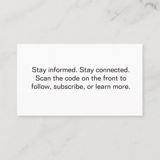 Scan to Subscribe QR Code Design Template Visitekaartje (Achterkant)