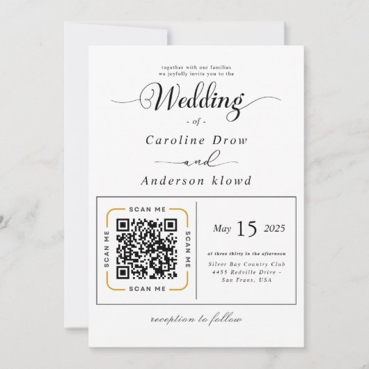 Scan to View Our Wedding Invitation Video (Voorkant)
