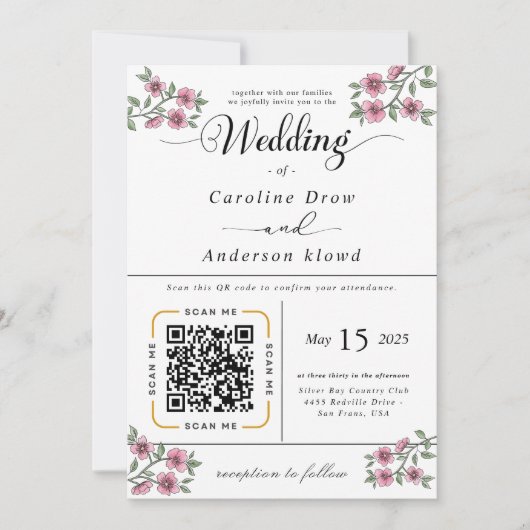 Scan to View Our Wedding Invitation Video (Voorkant)
