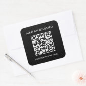 Scan voor bestelmenu QR Code Café Restaurant Koffi Vierkante Sticker (Envelop)