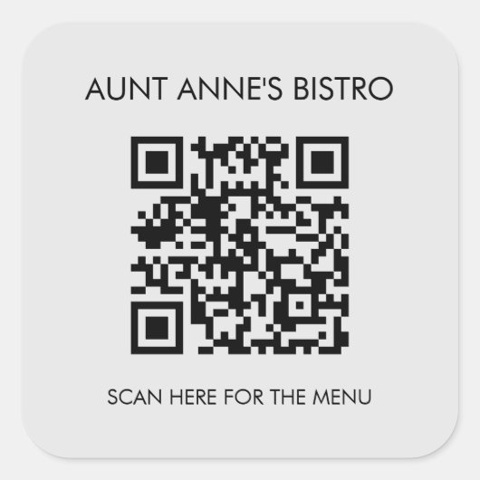 Scan voor bestelmenu QR Code Café Restaurant Koffi Vierkante Sticker (Voorkant)