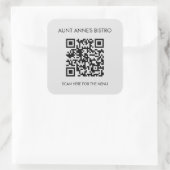 Scan voor bestelmenu QR Code Café Restaurant Koffi Vierkante Sticker (Tas)