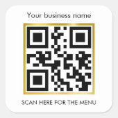 Scan voor bestelmenu QR Code Café Restaurant Koffi Vierkante Sticker (Voorkant)