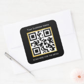Scan voor bestelmenu QR Code Café Restaurant Koffi Vierkante Sticker (Envelop)