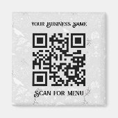 Scan voor Menu QRcode gepersonaliseerde LGrey Hall Magneet (Voorkant)