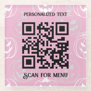 Scan voor Menu QRcode met gepersonaliseerde pk LPi Glazen Onderzetter