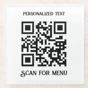 Scan voor Menu QRcode met personalisatie Nee BG Glazen Onderzetter