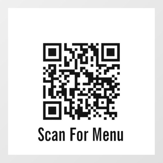 Scan voor menu Zwart-wit QR-code Raamsticker (Vel)