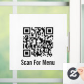 Scan voor menu Zwart-wit QR-code Raamsticker (Huis)
