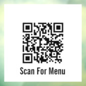Scan voor menu Zwart-wit QR-code Raamsticker (Vel 3)
