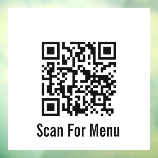 Scan voor menu Zwart-wit QR-code Raamsticker (Vel 3)