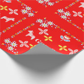 Scanadinavische kerstmis God jul wrappingpapier Cadeaupapier (Hoek)