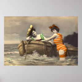 Scanadlous Striped Bathing Suit Poster