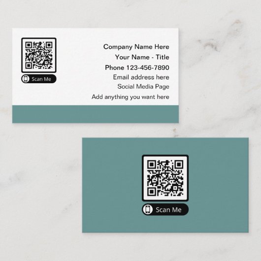 Scanbare promotionele Visitekaartjes van QR-code Contactkaartje (Voorkant / Achterkant)