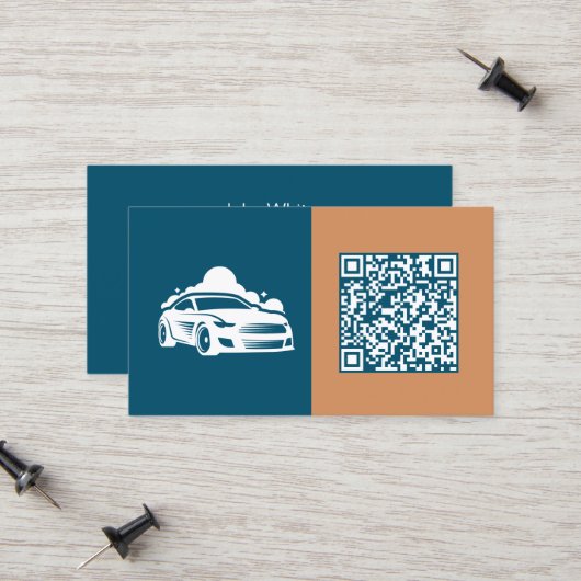 Scanbare QR-autodetails Contactkaartje (Voorkant / Achterkant in situ)