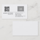 Scanbare QR-code aan de voorkant Modern Plain Simp Visitekaartje (Voorkant / Achterkant)
