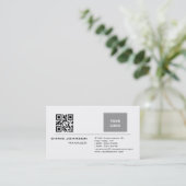 Scanbare QR-code aan de voorkant Modern Plain Simp Visitekaartje (Staand voorkant)