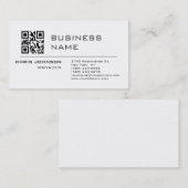 Scanbare QR-code aan de voorkant Modern Plain Simp Visitekaartje (Voorkant / Achterkant)