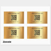 Scanbare QR-code Aangepaste tekst Elegant Faux Gol Rechthoekige Sticker (Vel)
