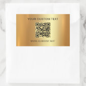 Scanbare QR-code Aangepaste tekst Elegant Faux Gol Rechthoekige Sticker (Tas)